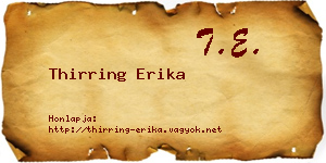 Thirring Erika névjegykártya